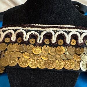 Vintage Gold Coin  Shimmering Brown & White  Belt
